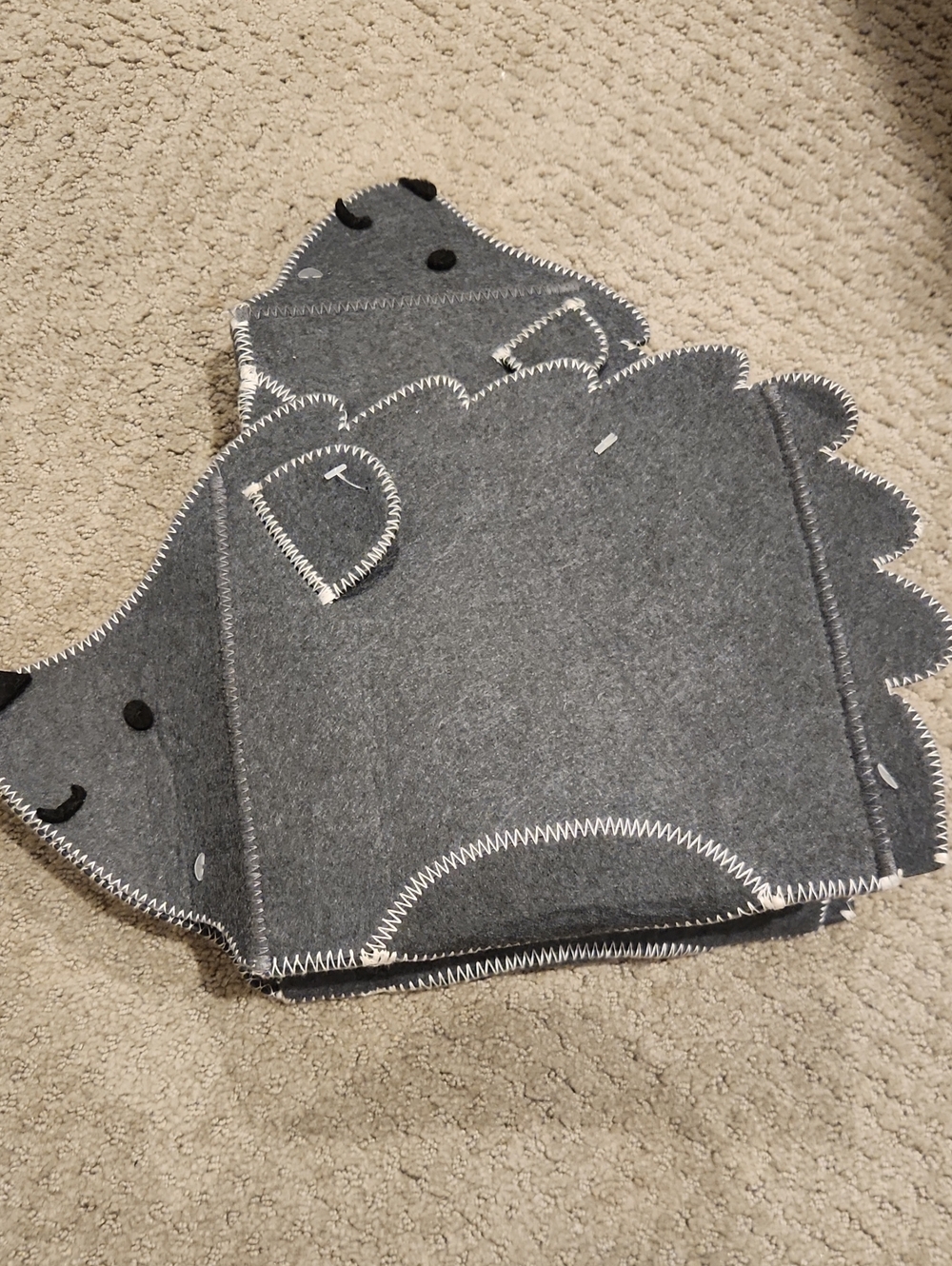 NEW Parent's Choice 2 Piece Hedgehog Felt Baby Room Storage Organizer Dark Gray